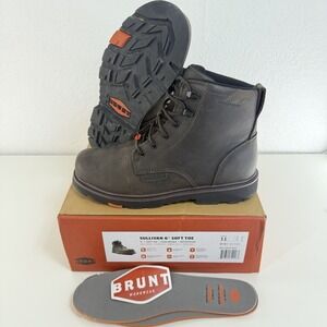 Brunt Sullivan 6" Soft Toe Work Boots Mens 11 Dark Brown Worn ONCE w/Marker
